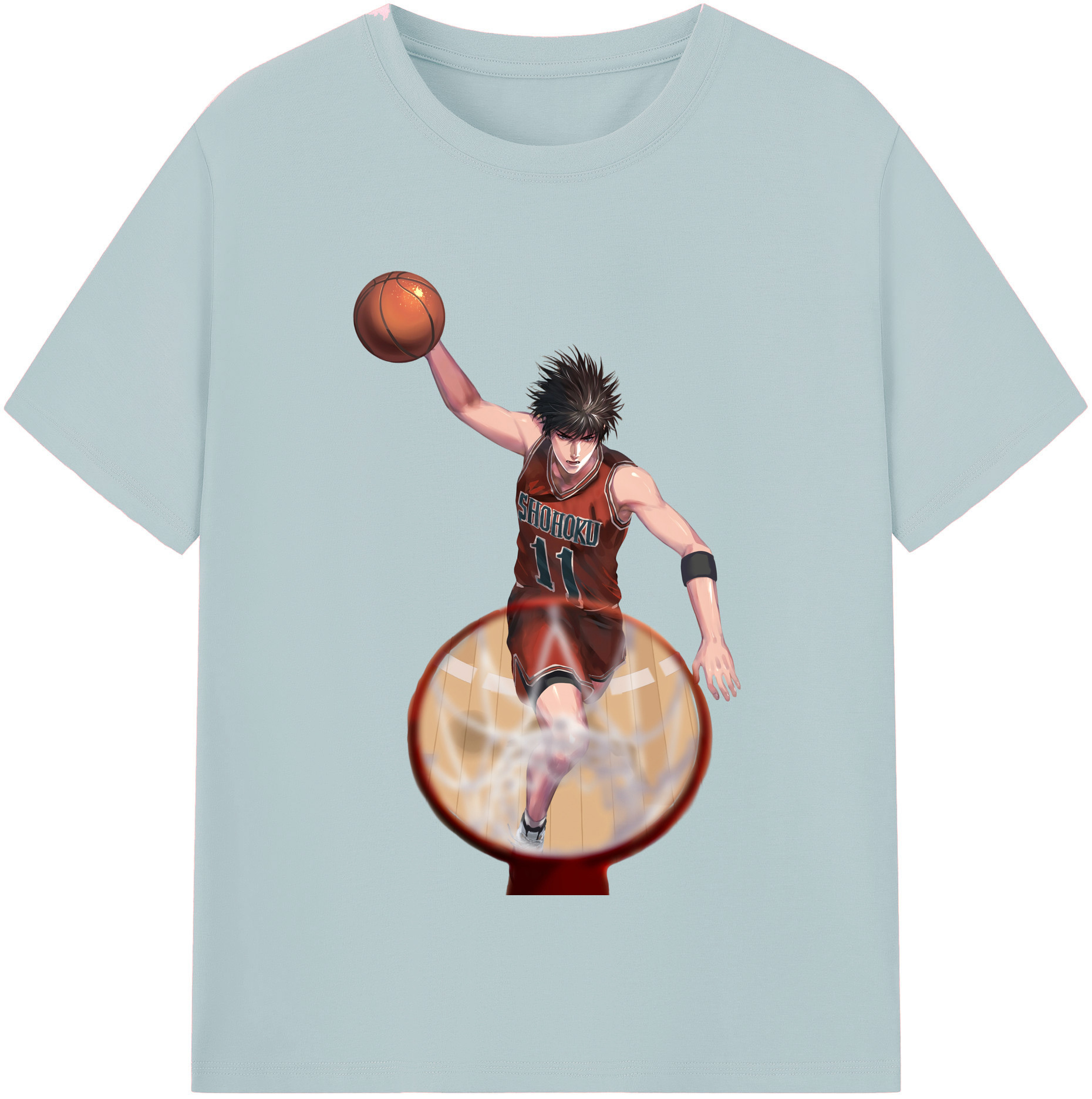 SLAM DUNK／スラムダンク 綿100％半袖Tシャツ（フロントプリント）